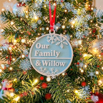 Personalised Christmas Tree Ornament - 3 Colours - Snowflake