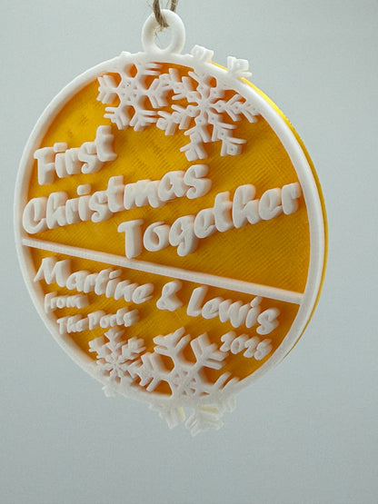 Personalised Christmas Tree Ornament - 3 Colours - Snowflake