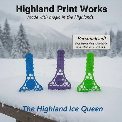 Personalised Ice / Snow Scraper - custom name. Made in the Highlands.